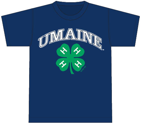 4-H T-Shirt: light blue, printed on back with arched UMaine and 4-H logos