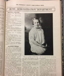 The Cooking and Housekeeping Champion of 1929, Lucinda Rich of Charleston, 1924. Penobscot County Farm Bureau News (v6, #2, p3).