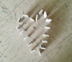 heart made of dominos