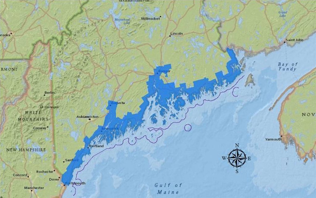 Map of coast of Maine