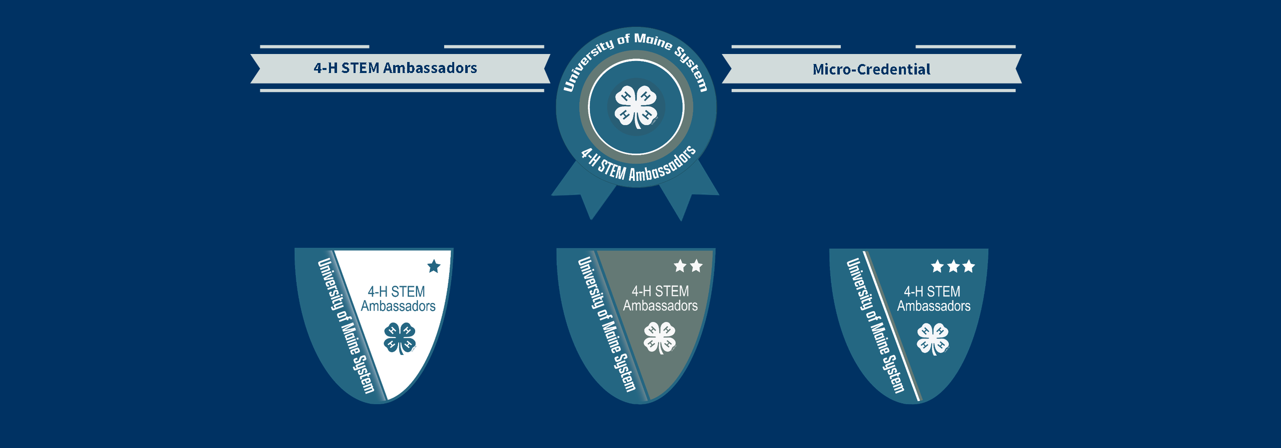 4-H STEM Ambassadors Micro-Credentials; University of Maine System 4-H STEM Ambassadors, Digital Badges level 1, 2, 3