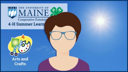 4-H Summer Learning Series participant icon in front of a virtual background graphic