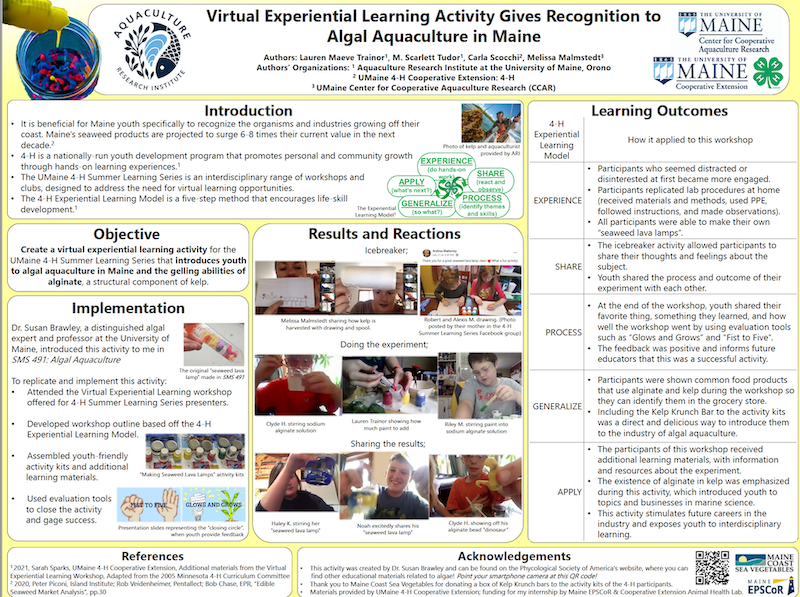 screenshot of Internship Poster Presentation displaying introduction, objective, implementation, benefits and results and learning outcome sections