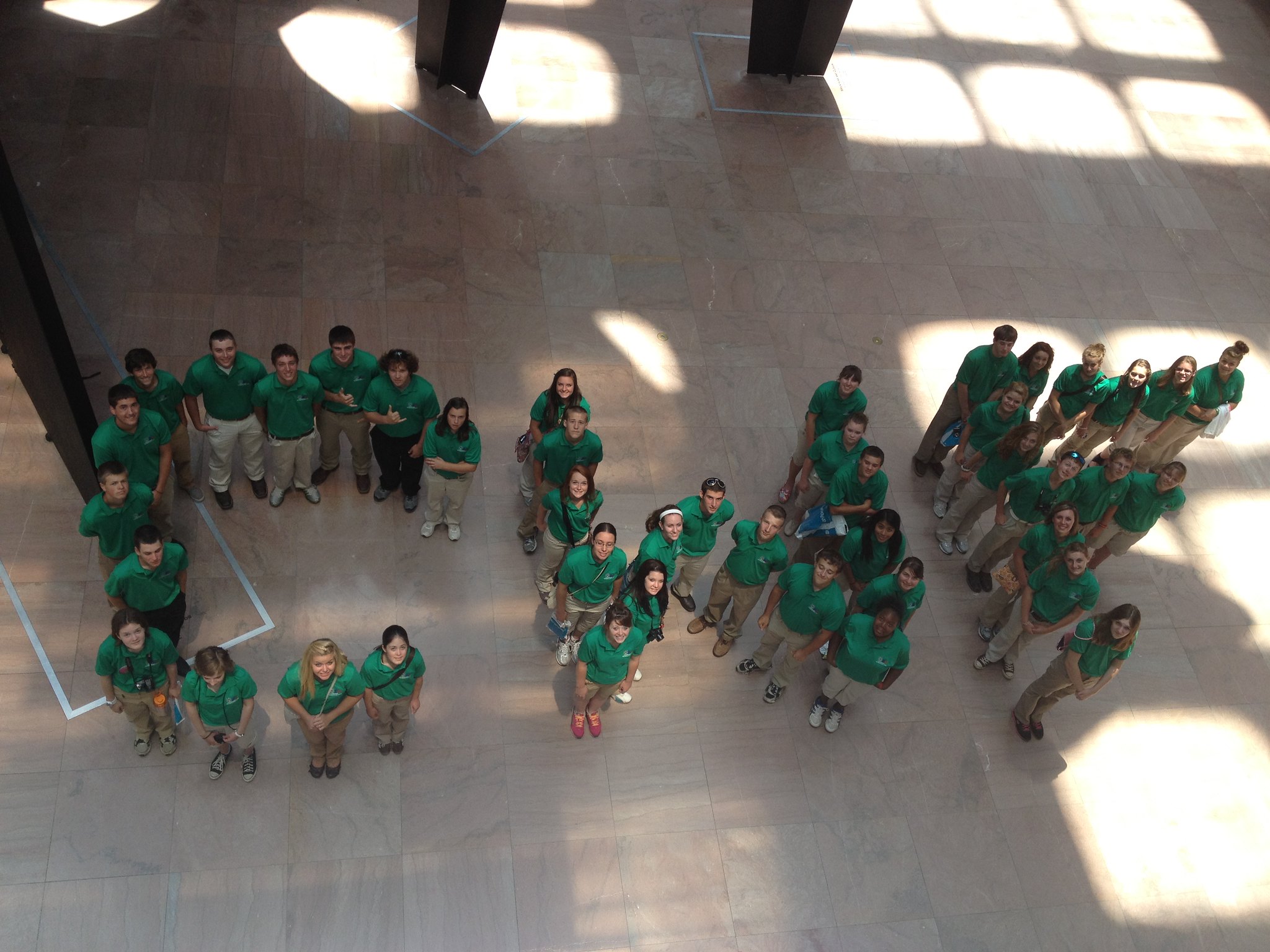 4-H Youth Standing in the shape of the letters CWF