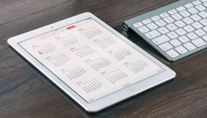 ipad with a calendar on its display