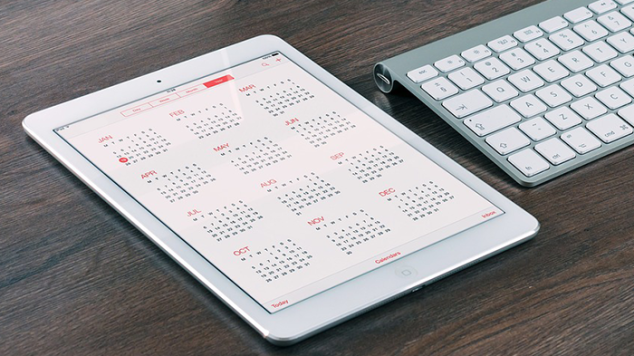 ipad with a calendar on its display