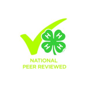 4-H National Peer Reviewed Logo - includes a checkmark and the 4-H clover.