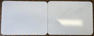 a couple of blank boards side by side to use as a work space