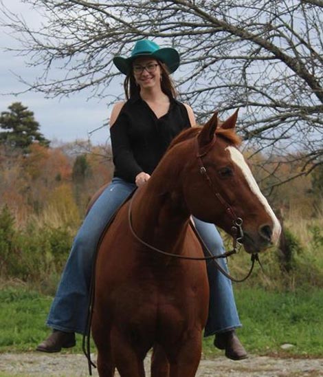 Samantha Bissell on a horse