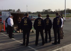 Maine FFA members at a tractor driving evaluation event