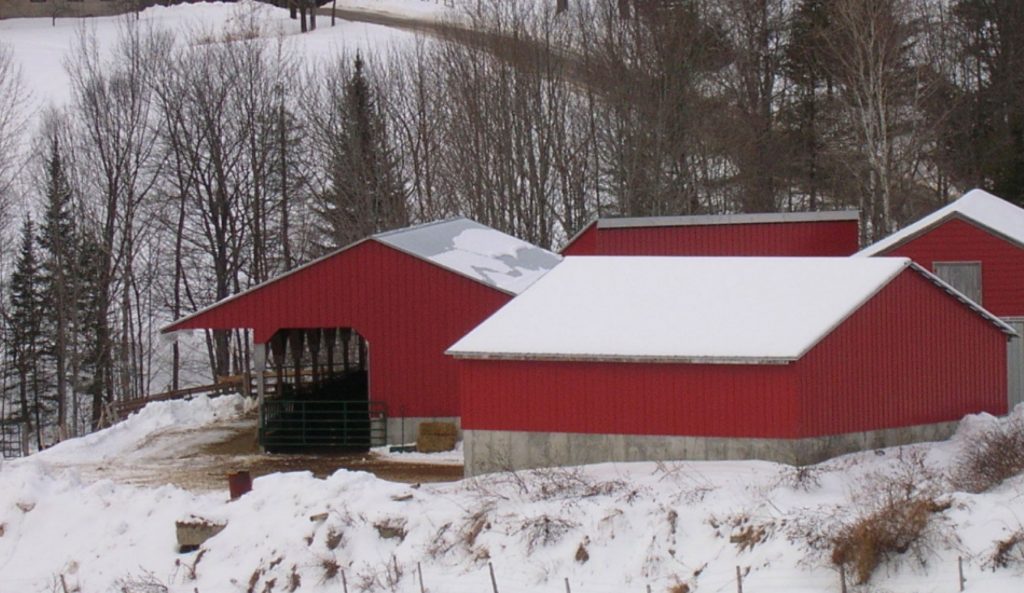 snow-covered barn