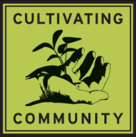 Cultivating Community logo, seedling in hand