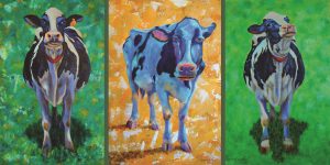 Painting of three cows.