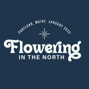 Flowering in the North Conference 2025 logo.