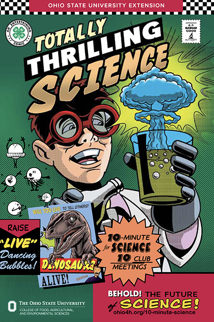 An illustrated photo of the comic book titled, Totally Thrilling Science!