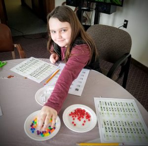 girl making her binary art