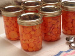 canning jars of carrots