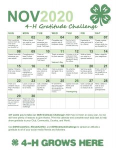 november calendar gratitude month