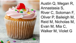 birthday cupcake with names