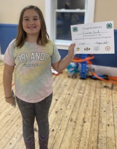 girl with her certificate