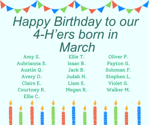 Happy Birthday to our March members