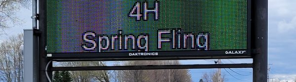 littleton museum sign announcing 4-h spring fling