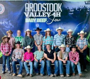 13 youth posing of the 2024 Aroostook valley baby beef club