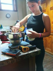 girl making soap