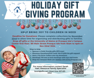 holiday gift giving opportunity, child with present and santa hat on