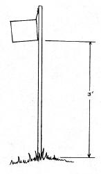 Design for wooden bee nesting block and its set-up on a wooden stake