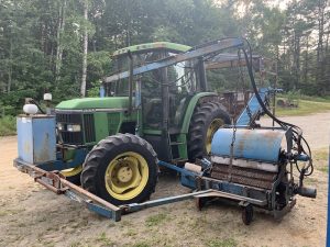 1995 Bragg Harvester with JD 6200 Tractor for sale