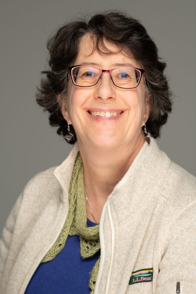 A headshot of Dr. Seanna Annis smiling against a gray background. 