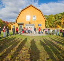 outside picture of barn classroom