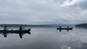 Image of a group canoeing