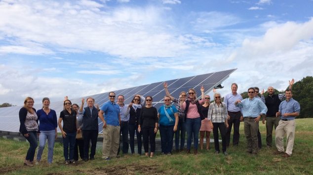 CCAP members meet at South Portland solar array.