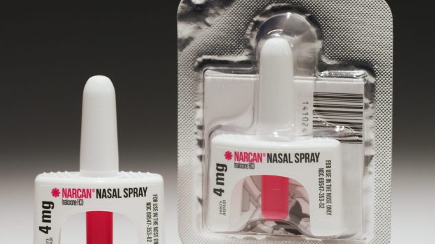A photo of two Narcan (naloxone) dispensing devices.
