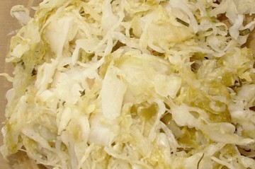 close up of sauerkraut