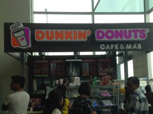 Dunkin' Donuts cafe at an airport
