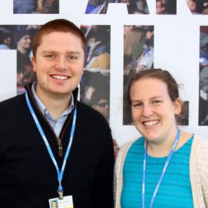 UMaine researchers Will and Anna at a recent COP conference.