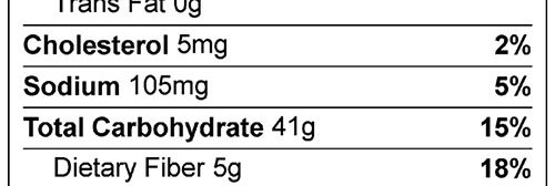 Oatmeal Packets Food Nutrition Facts Label: Click on this image for complete nutrition information