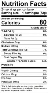 Quick Pickles Food Nutrition Facts Label: Click on this image for complete nutrition information