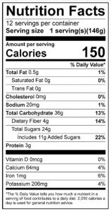 Baked Apple Crisp Food Nutrition Facts Label: Click on this image for complete nutrition information