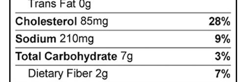 Chicken Cacciatore Food Nutrition Facts Label: Click on this image for complete nutrition information