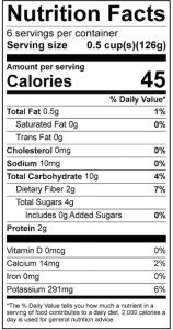 Homemade Salsa Food Nutrition Facts Label: Click on this image for complete nutrition information