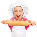 girl with rolling pin