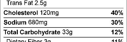 Quick and Easy Chicken with Dumplings Food Nutrition Facts Label: Click on this image for complete nutrition information.