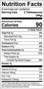 Make Your Own Bean Dip Food Nutrition Facts Label; Click on this image for complete nutrition information