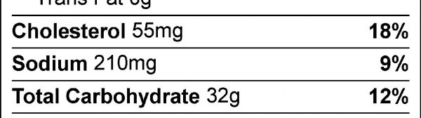 Fried Rice Food Nutrition Facts Label: Click on this image for complete nutrition information