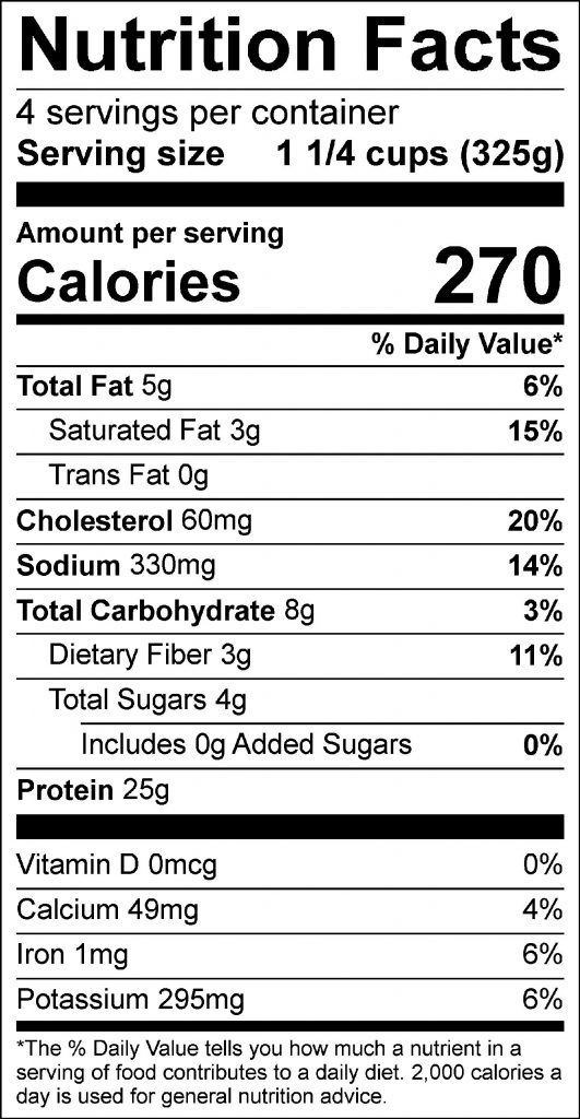 Ramen Noodle Skillet Food Nutrition Facts Label: Click on this image for complete nutrition information