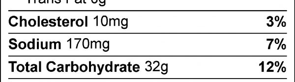 Cranberry Rice Pilaf Mix Nutrition Facts Label: Click on this image for complete nutrition information